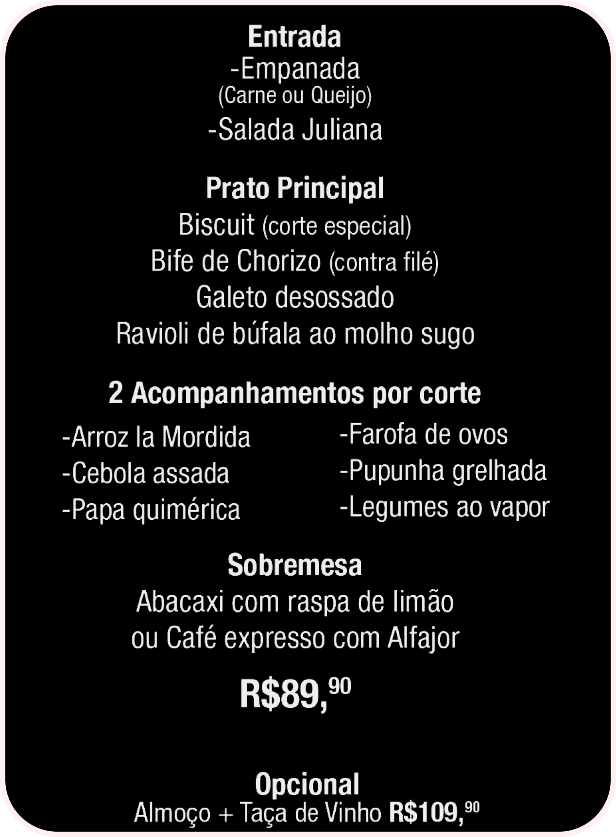 Menu Executivo Completo